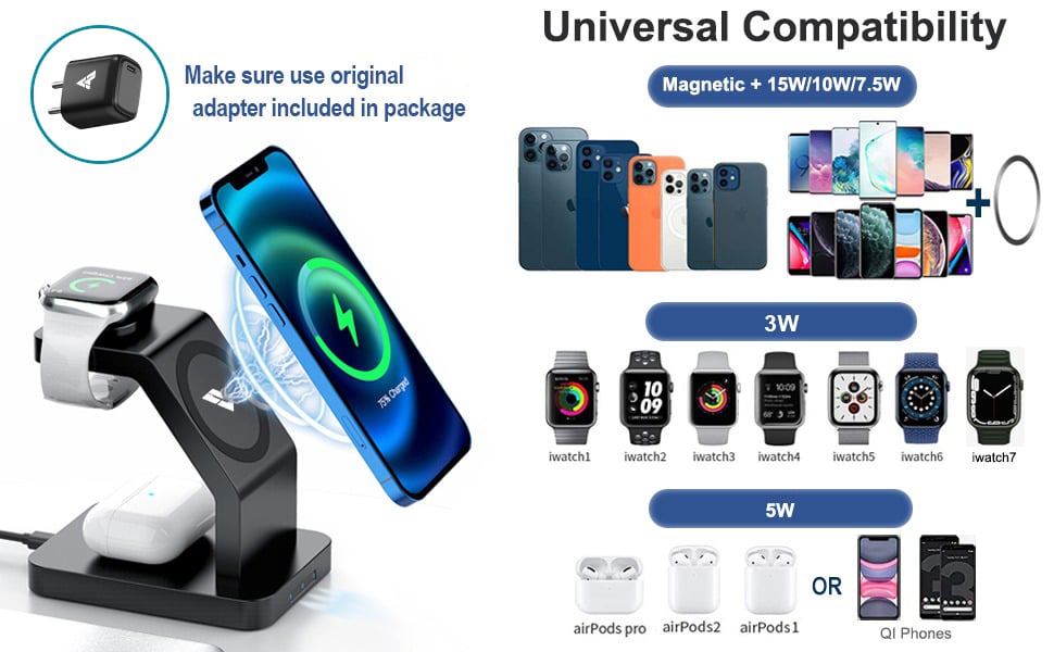 VAKU LUXOS TRINITY 23W 3IN1 MAGSAFE WIRELESS  CHARGER