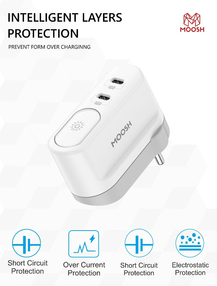MOOSH DUAL USB-C PD WITH NIGHT LIGHT 40W