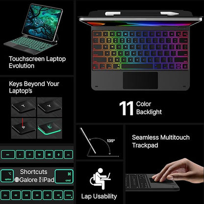 Typecase Edge iPad Air 13 Inch Case Keyboard (M3/M2 2025/2024) & iPad Pro 12.9 Inch (3/4/5/6th Gen)