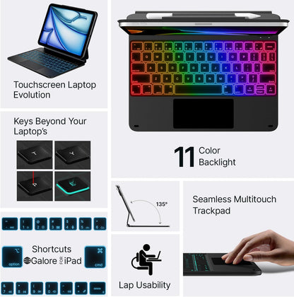 Typecase Edge Keyboard For iPad Air 11 (M3/M2) Air 5th/4th & Pro 11 (4th/3rd/2nd/1st Gen)