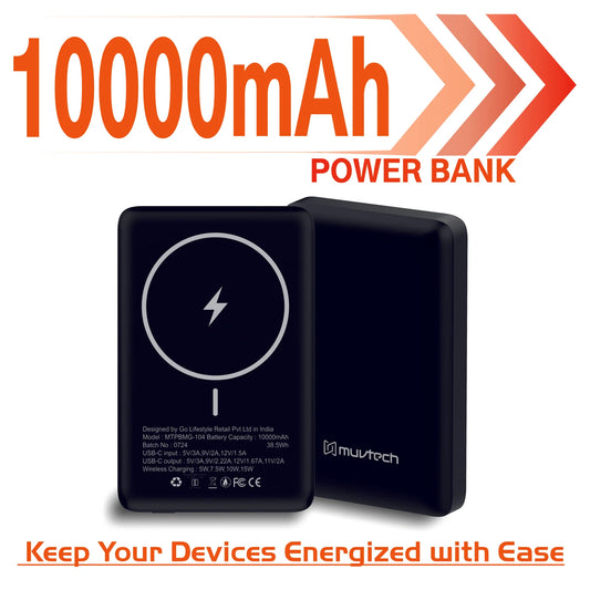 MUVTECH POCKET PRO ABS POWER BANK 10000 MAH BLACK