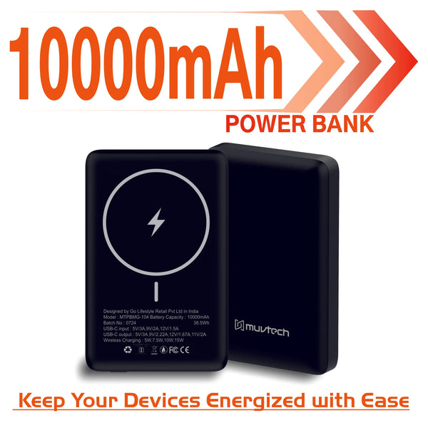 MUVTECH POCKET PRO ABS POWER BANK 10000 MAH BLACK