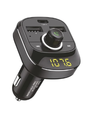 Moosh Car Charger with USB USB-C + Bluetooth + FM Transmitter