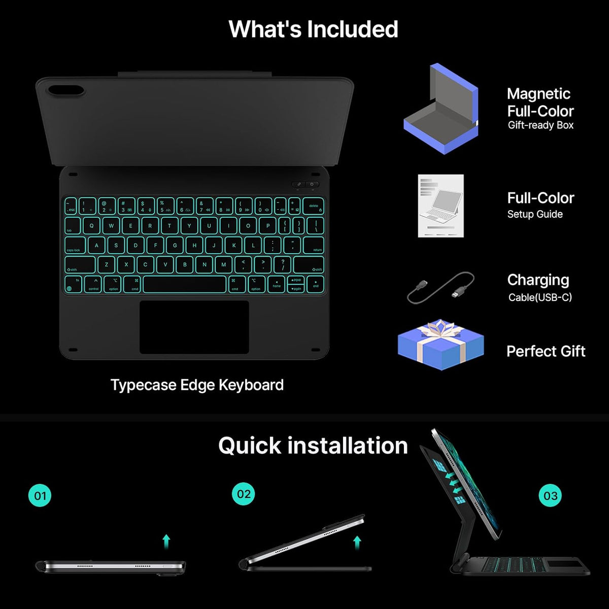 Typecase Edge Magic Keyboard Case For iPad 11th (A16-2025) & 10th Gen