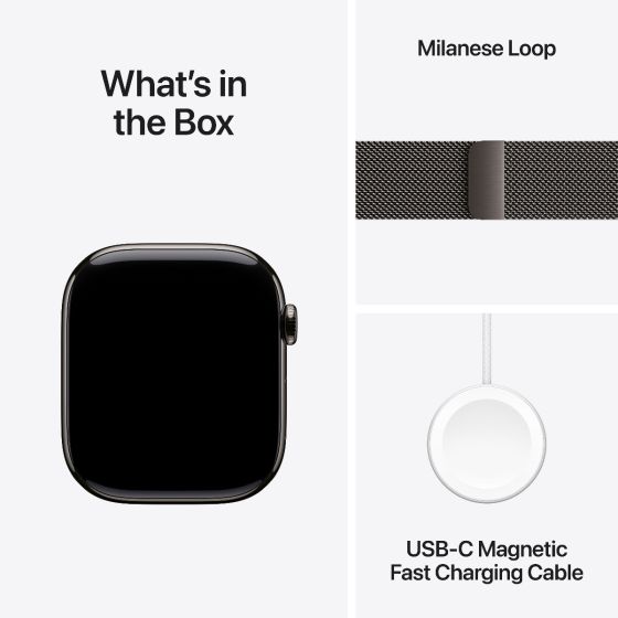 Apple Watch Series 10 - GPS + Cellular - Titanium Case with Milanese Loop