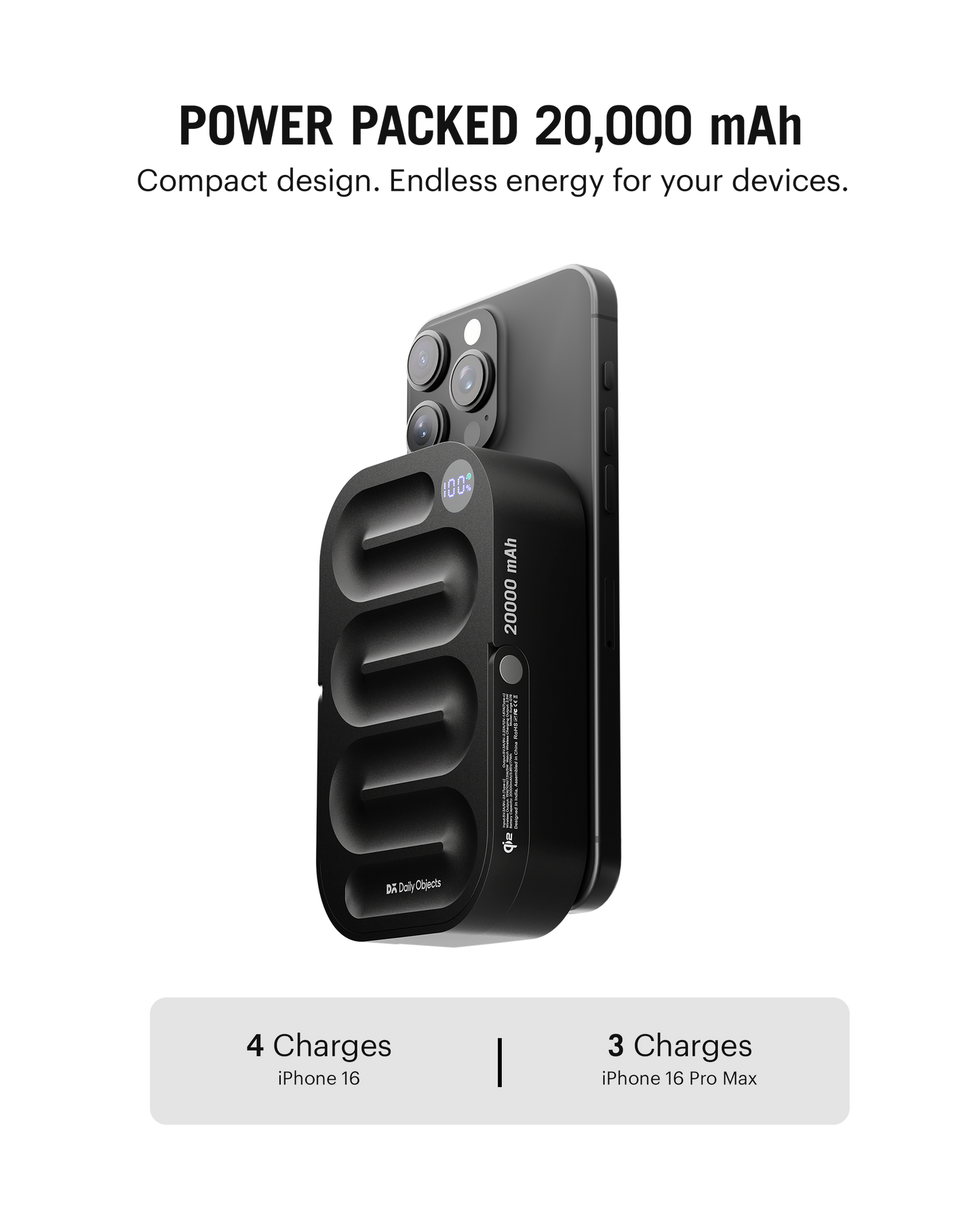 Daily Objects Loop Qi2-Certified MagSafe-Compatible Aluminium Power Bank 20000mAh