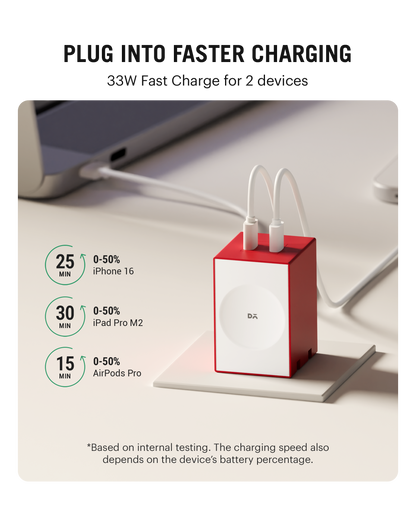 Daily Objects Pop 33W Twin Port Gan5 Adapter
