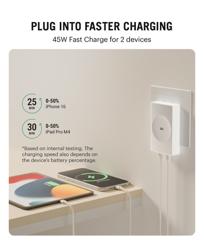 Daily Objects Pop 45W Twin Port Gan5 Adapter