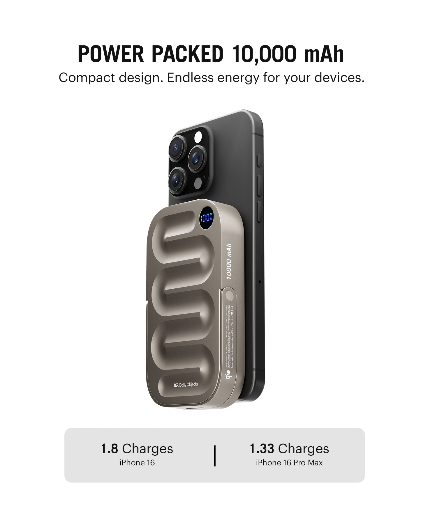 Daily Objects Loop Qi2-Certified MagSafe-Compatible Aluminium Power Bank 10000mAh