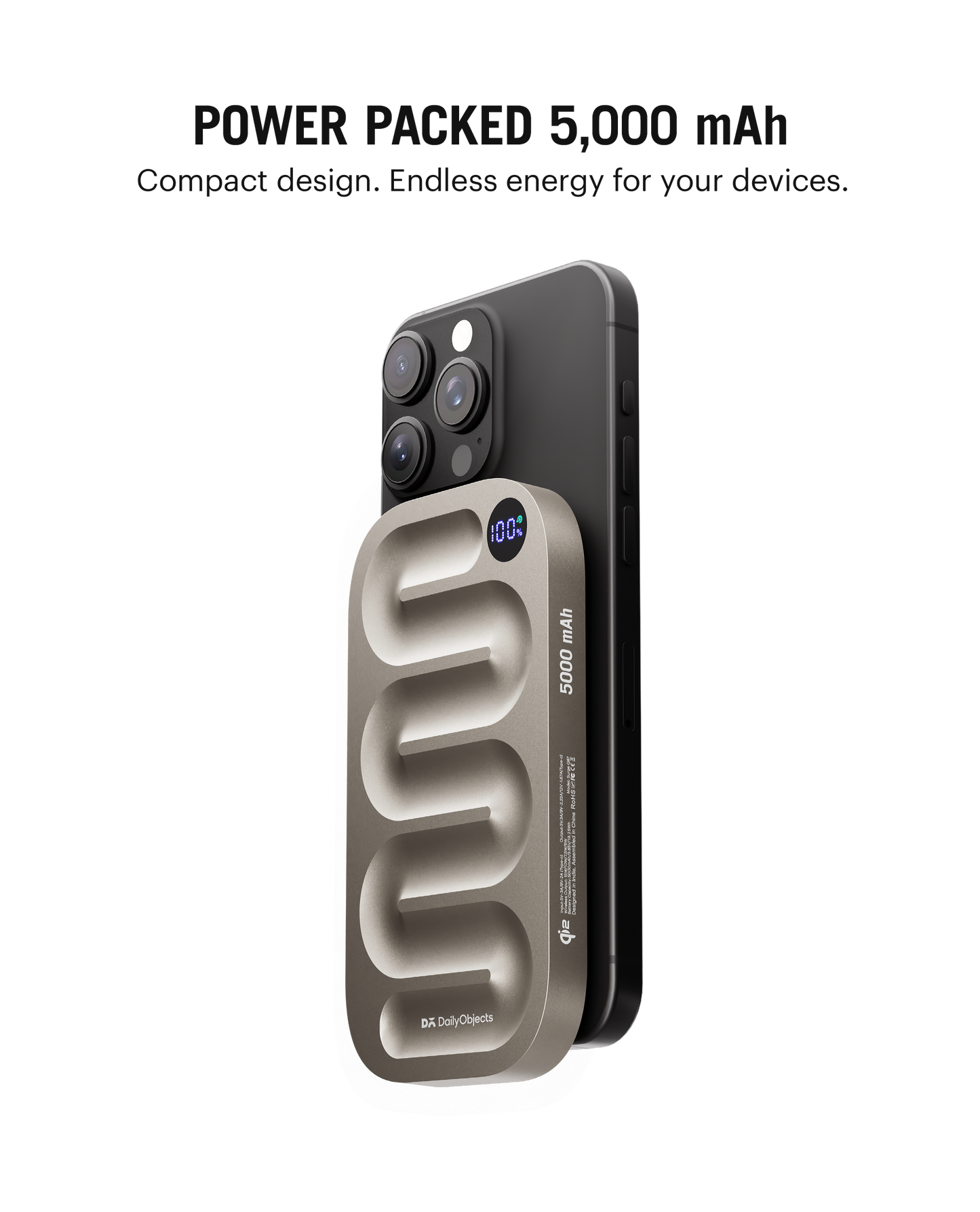 Daily Objects Loop Qi2-Certified MagSafe-Compatible Aluminium Power Bank 5000mAh