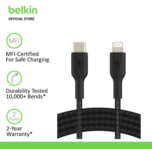 Belkin Belkin Braided USB-C to USB-C Cable White 1m Supports fast charging 