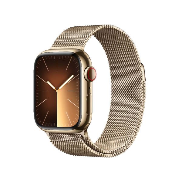 Apple Watch Series 9 Stainless Steel Case with Silver Milanese Loop