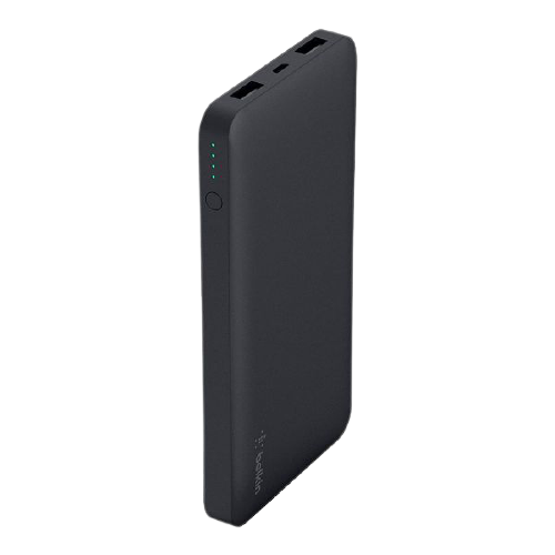 Belkin 10,000mAH Lithium-Polymer Power Bank with USB Cable, Slim Design - Black