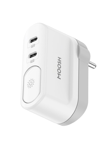 Moosh Dual USB-C Pd With Night Light 40W [Mhle2P45Ab]