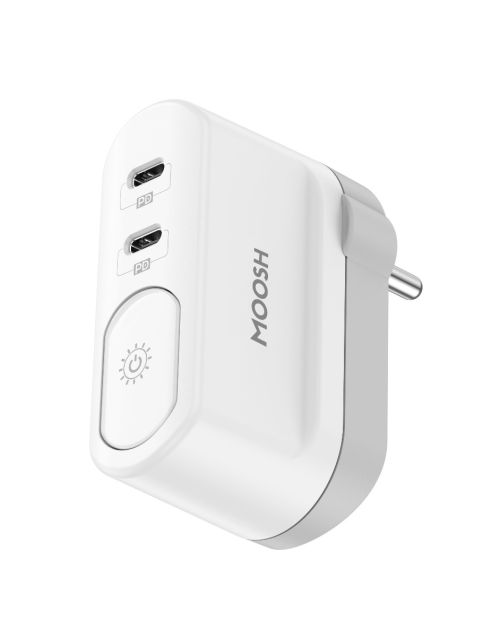 Moosh Adapter White 40W - Dual Port