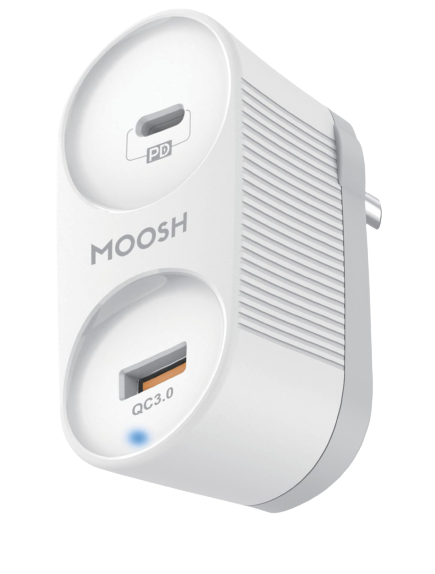 Moosh 18W Pd + Qc 3.0 Smart Wall Charger