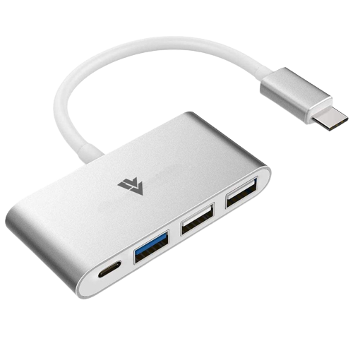 VAKU LUXOS 4IN1 USB C MULTI-FUNCTION USB-C / TYPE-C HUB ADAPTER CONVERTER - SILVER