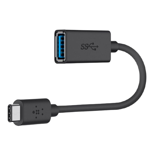 Belkin USB Type-C to USB-A 3.0 Adapter (OTG), USB-IF Certified, Black
