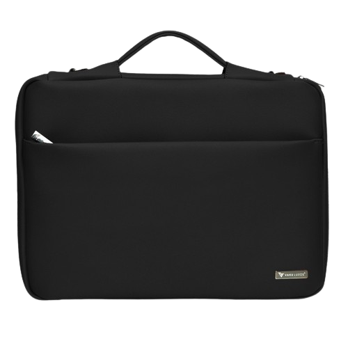 Vaku Luxos Da Valencia Refined Leather Sleeve With Strap Highly Durable Compatilbe For Macbook 13-16Inch - Black