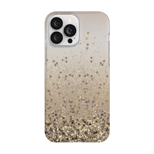 Kate Spade New York Protective Case For iPhone 13/12 Pro Max Chunky Glitter Champagne/Gold Glitter/Gems/Champagne