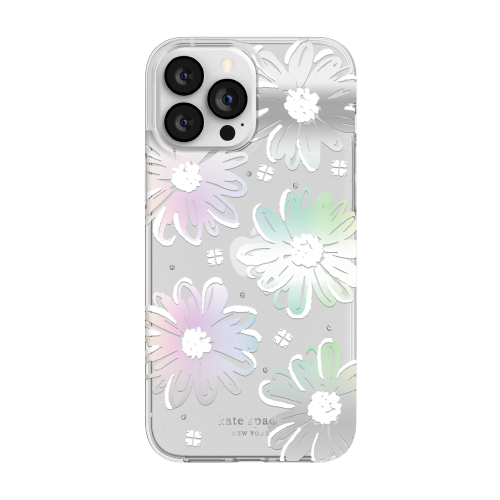 Kate Spade New York Protective Case For iPhone 13/12 Pro Max - Daisy Iridescent Foil/White/Clear/Gems