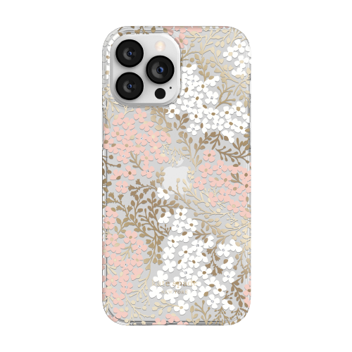 Kate Spade New York Protective Case For iPhone 13/12 Pro Max - Multi Floral/Blush/White/Gold Foil/Gems/Clear