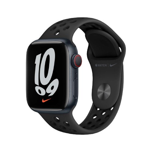 Apple Watch Nike Series 7 GPS + Cellular, 41mm Midnight Aluminium Case with Anthracite/Black Nike Sport Band - Regular
