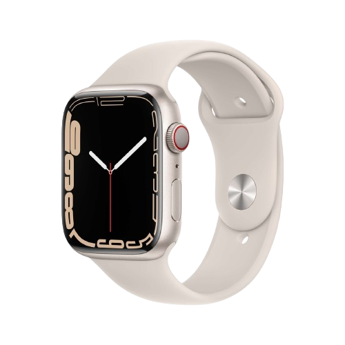 Apple Watch Series 7 GPS + Cellular, 45mm Starlight Aluminium Case with Starlight Sport Band - Regular