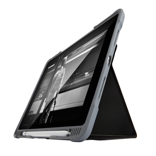 Stm Dux Plus case (iPad 9.7 - 6th Gen) (Drop Protection) (With Apple Pencil Holder) Black