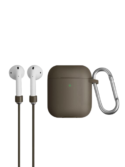 Uniq Vencer Airpods (2019) Silicone Hang Case -Dark Sand ( Beige)