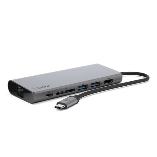 Belkin Usb C Multi-Media Hub-  Usb-A Pd C 60W Hdmi Ethernet & Sd Card Ports